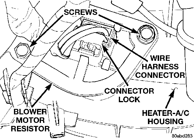 2006 Jeep grand cherokee blower motor resistor location #3